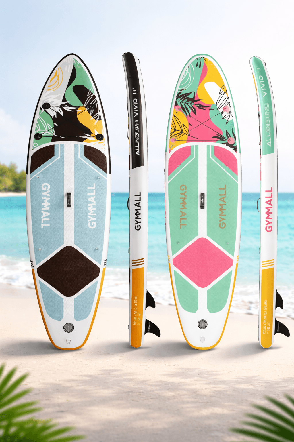 11' inflatable paddle board (pink and navy variants)